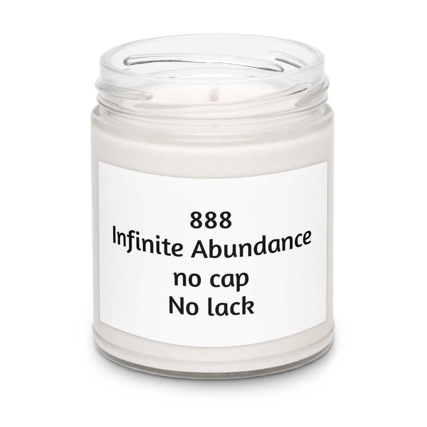 Divine energy scented soy candle in a minimalist glass jar for spiritual ambiance and calm
