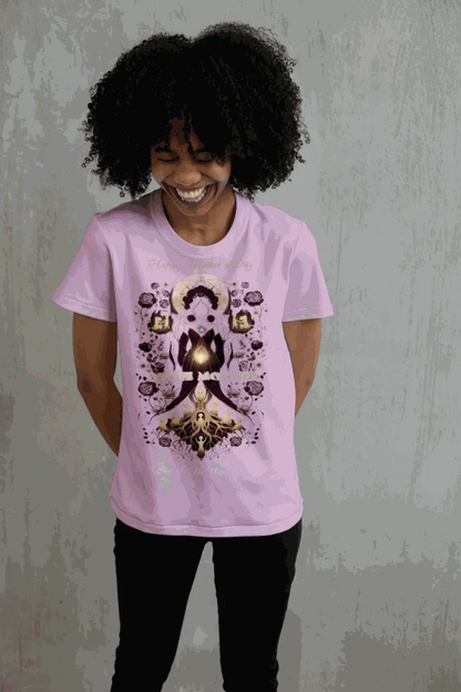 Bella + Canvas 3413C Divine Mother unisex tee with cosmic goddess artwork for Mother's Day gift