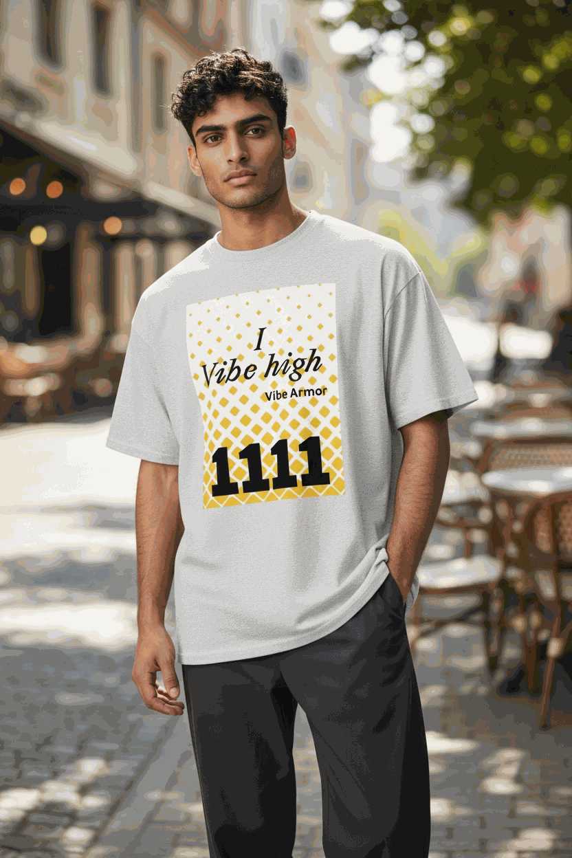 Vibe Armor Unisex tee with 1111 angel number design on soft cotton blend fabric