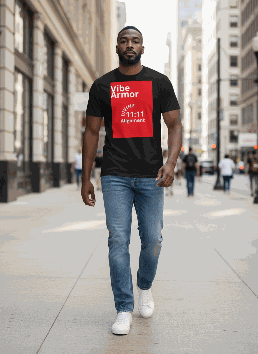 Unisex classic tee featuring 11:11 angel number for spiritual awakening and manifestation energy