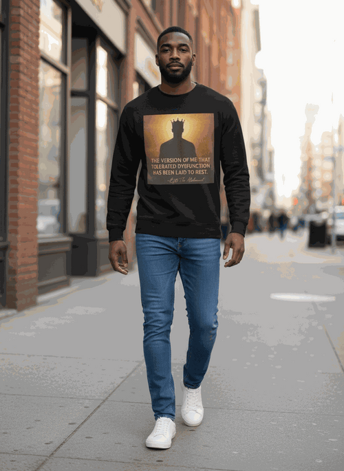 Unisex sweatshirt made from premium cotton-poly blend with air-jet spun yarn, featuring a classic crewneck and spiritual affirmation design for cozy comfort and effortless style.