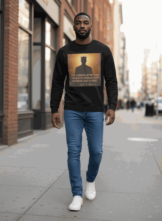 Unisex sweatshirt made from premium cotton-poly blend with air-jet spun yarn, featuring a classic crewneck and spiritual affirmation design for cozy comfort and effortless style.
