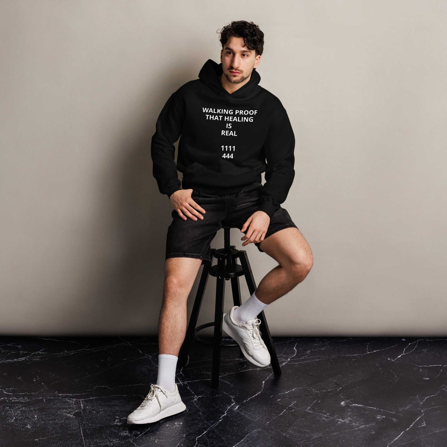 Unisex oversized premium heavyweight spiritual hoodie with angel numbers and affirmations