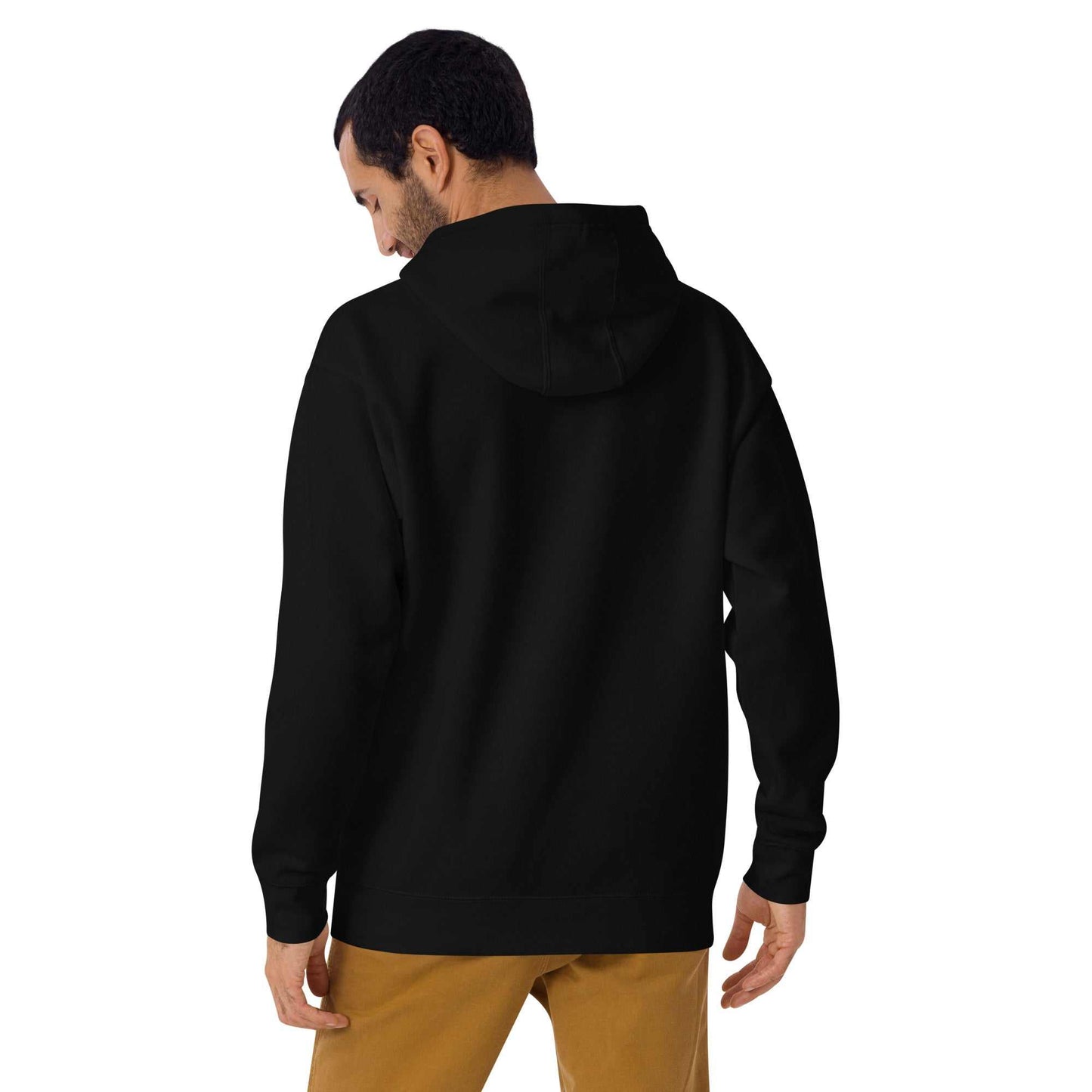 Unisex spiritual hoodie with kangaroo pocket and drawcord hood in soft cotton-poly blend