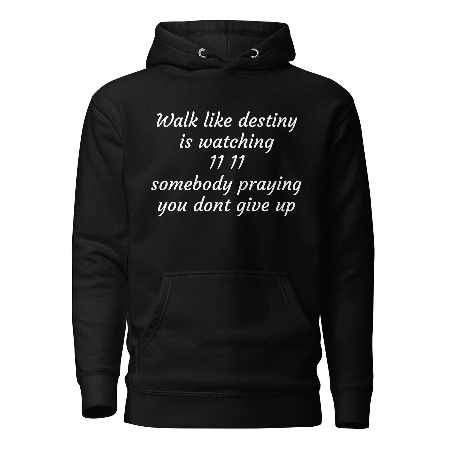 Unisex hoodie with angel number design and spiritual affirmations in soft cotton blend fabric