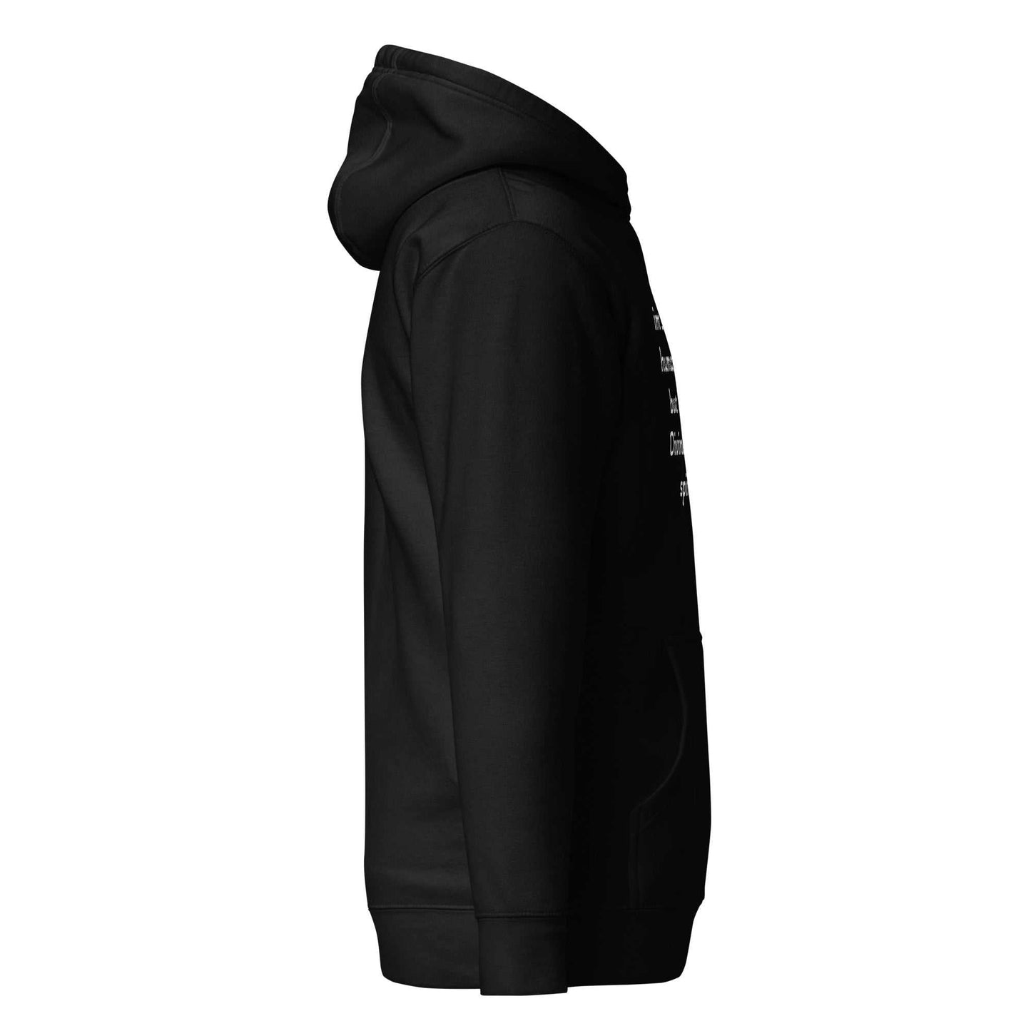 Unisex hoodie in soft cotton blend with kangaroo pocket and drawcord hood for spiritual comfort and energy protection