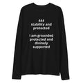 Long sleeve fitted crew shirt by Divine Energy Apparel offering premium comfort and a polished silhouette for grounded confidence and versatile layering.
