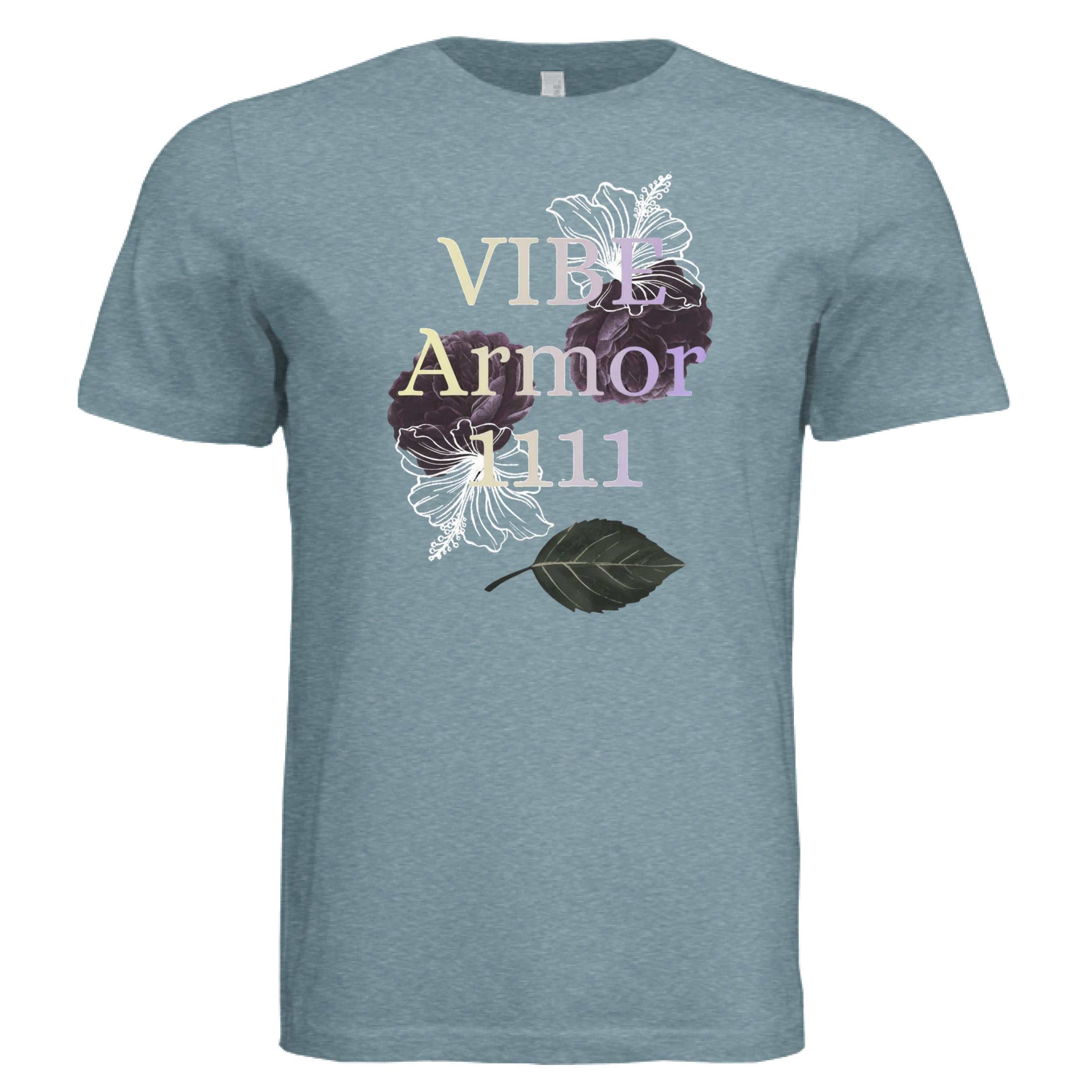 Black Vibe Armor t shirt with spiritual design and angel numbers on triblend fabric