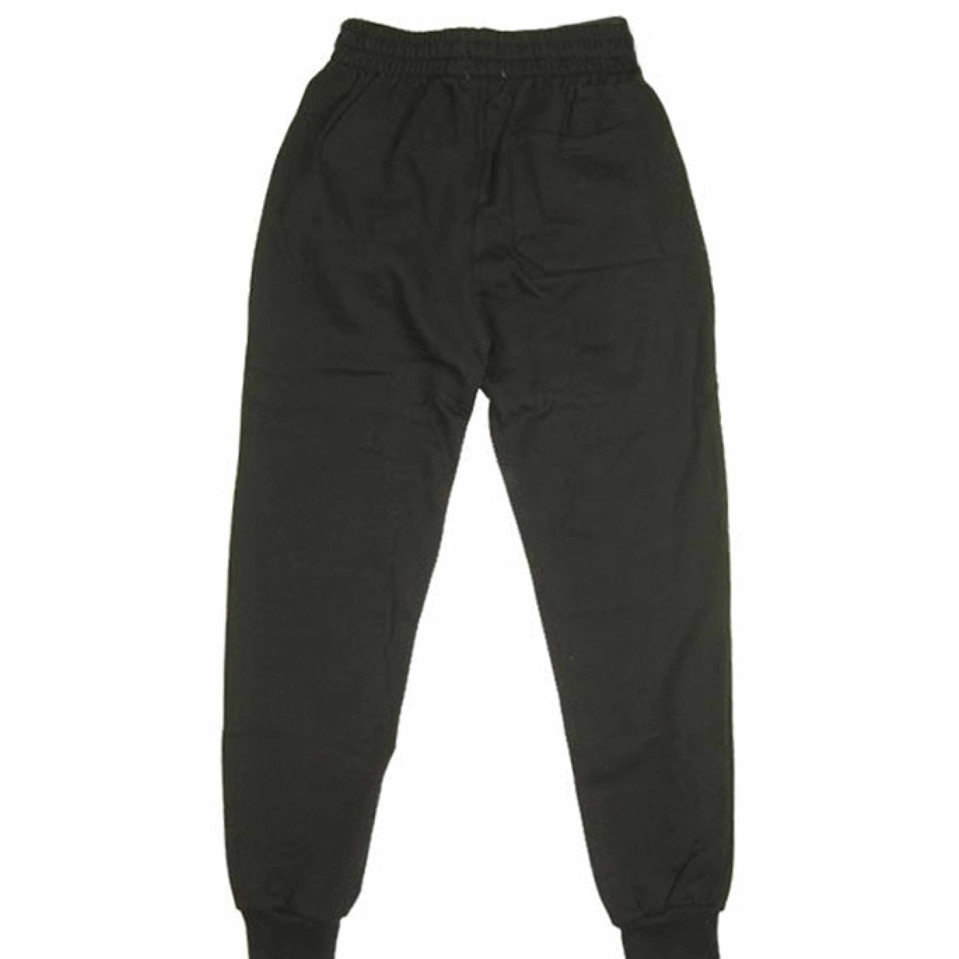 Black slim fit Vibe Armor fleece joggers with dyed-to-match drawstring and right-side back pocket for spiritual and active wear