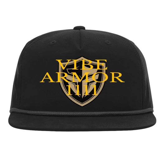 Black Vibe Armor Richardson 256 Umpqua Snapback Cap with UPF 50+ sun protection and adjustable flat bill