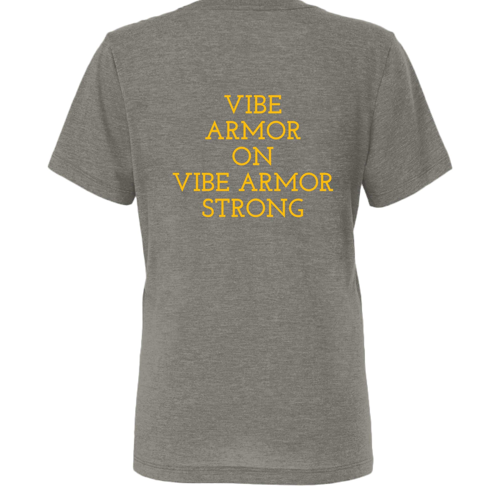 Vibe Armor Women's Relaxed Triblend Bella + Canvas T-shirt in navy with soft, relaxed fit and spiritual empowerment message