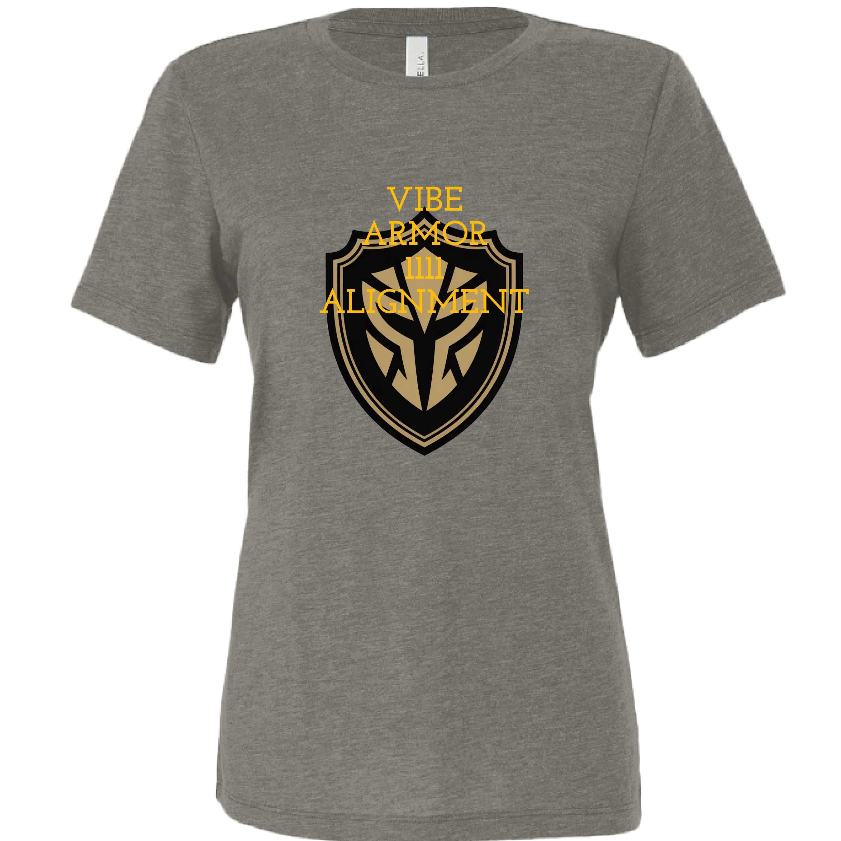 Women wearing Vibe Armor Bella + Canvas relaxed triblend tee in soft, breathable fabric with relaxed fit and crewneck design