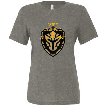 Women wearing Vibe Armor Bella + Canvas relaxed triblend tee in soft, breathable fabric with relaxed fit and crewneck design