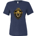 Woman wearing Vibe Armor Women's Relaxed Triblend Bella + Canvas T-Shirt in casual relaxed fit