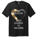 Black Vibe Armor Tall Tee made of premium 100% US cotton for tall men, classic fit Gildan G200T style