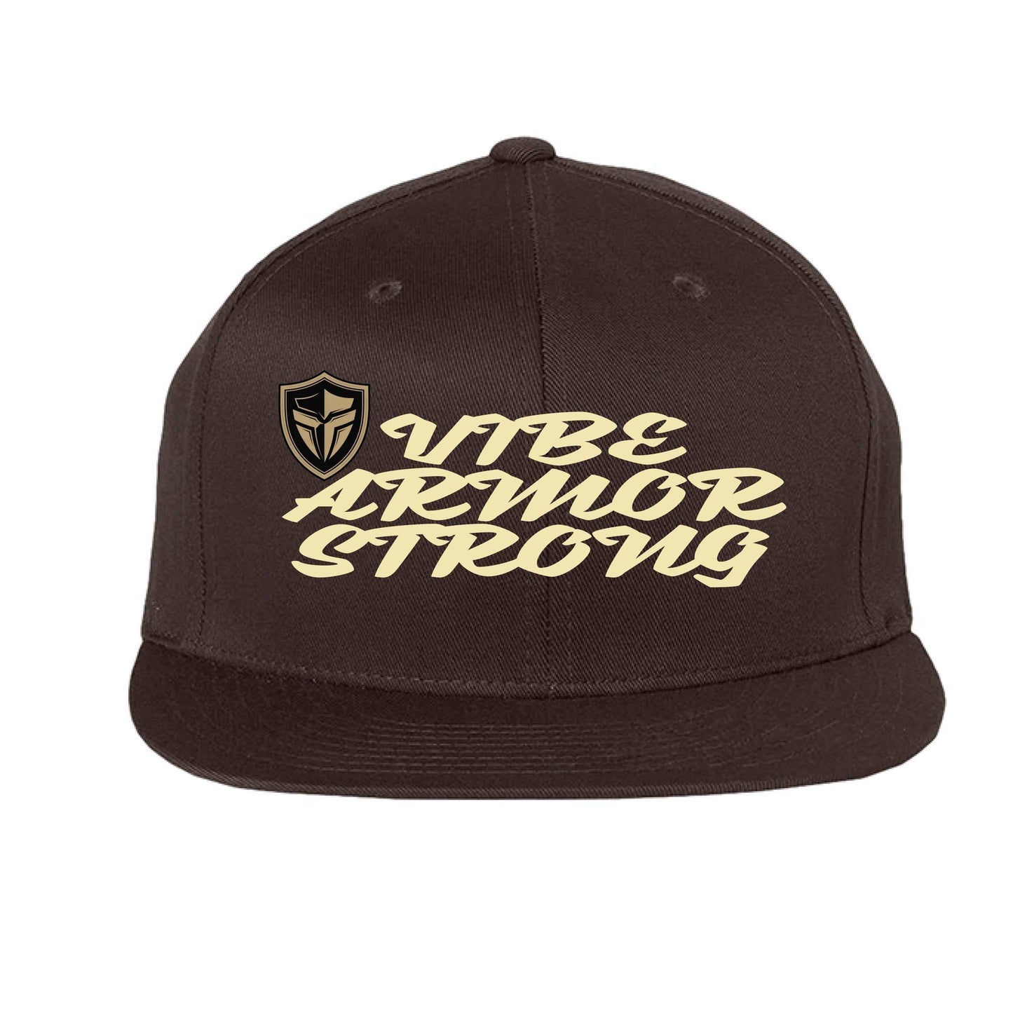 Vibe Armor Divine fitted cap with flat bill and silver undervisor in multiple colors for spiritual style and protection