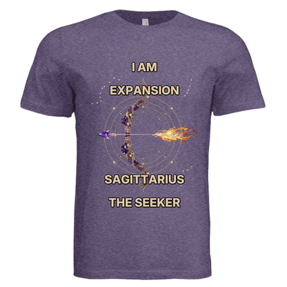 Bella + Canvas 3413C Sagittarius zodiac luxury unisex tee with fire sign design