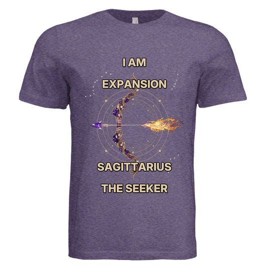 Bella + Canvas 3413C Sagittarius zodiac luxury unisex tee with fire sign design