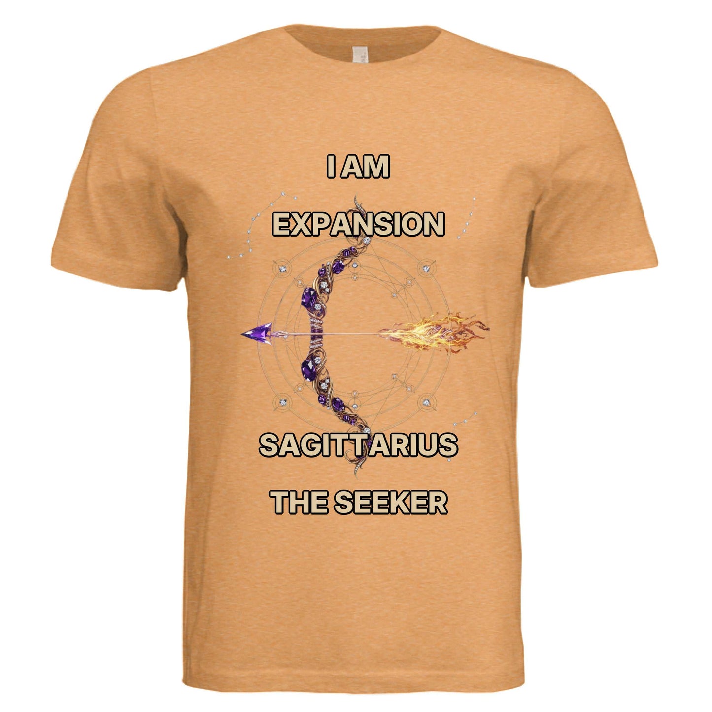 Bella + Canvas 3413C Sagittarius zodiac luxury unisex tee shirt with fire sign design