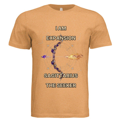 Bella + Canvas 3413C Sagittarius zodiac luxury unisex tee shirt with fire sign design