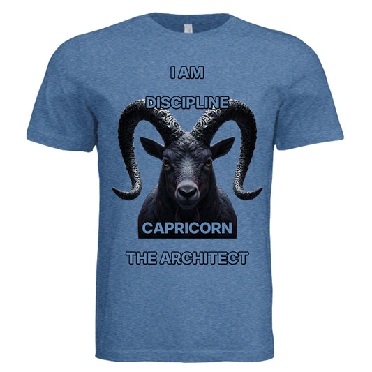 Bella + Canvas 3413C Capricorn zodiac luxury unisex tee with Capricorn symbol and text