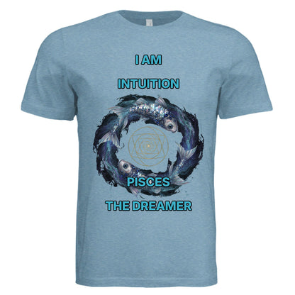 Bella + Canvas 3413C Pisces zodiac luxury tee with mystical astrology design