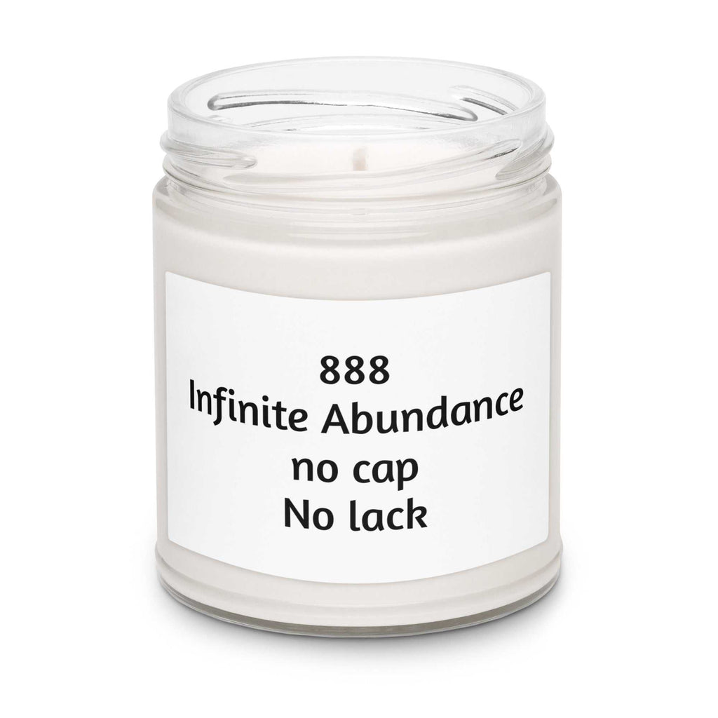 Divine energy scented soy candle in a minimalist glass jar for spiritual ambiance and calm