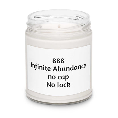 Divine energy scented soy candle in a minimalist glass jar for spiritual ambiance and calm