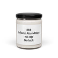 Scented soy candle in glass jar with minimalist design for spiritual ambiance