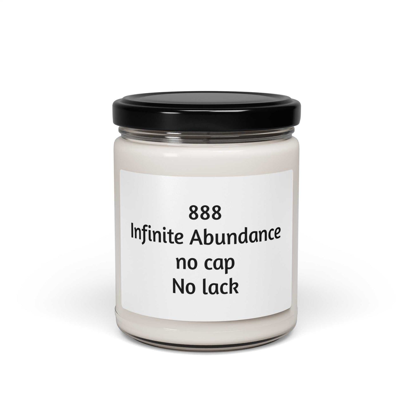 Scented soy candle in glass jar with minimalist design for spiritual ambiance