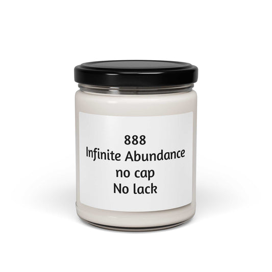 Scented soy candle in glass jar with minimalist design for spiritual ambiance