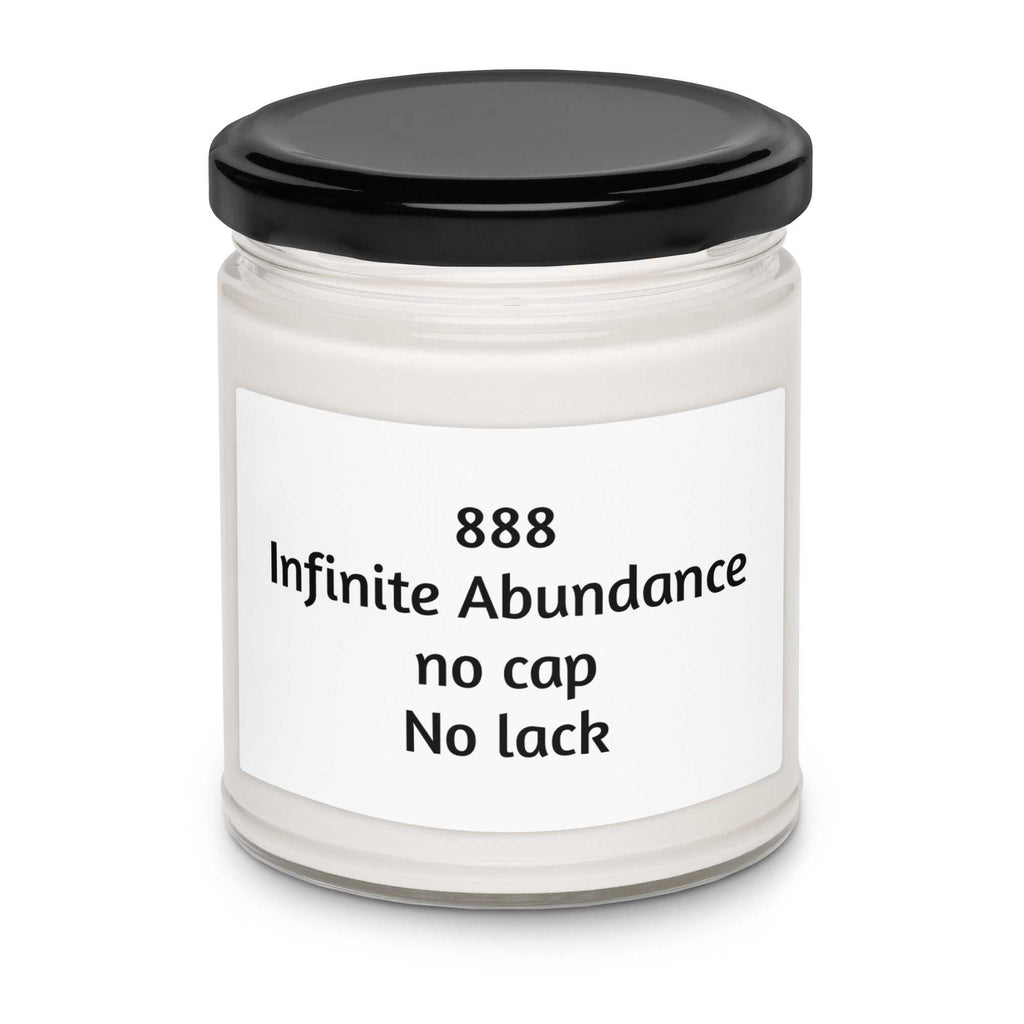 Scented soy candle in glass jar with calming fragrance for spiritual ambiance
