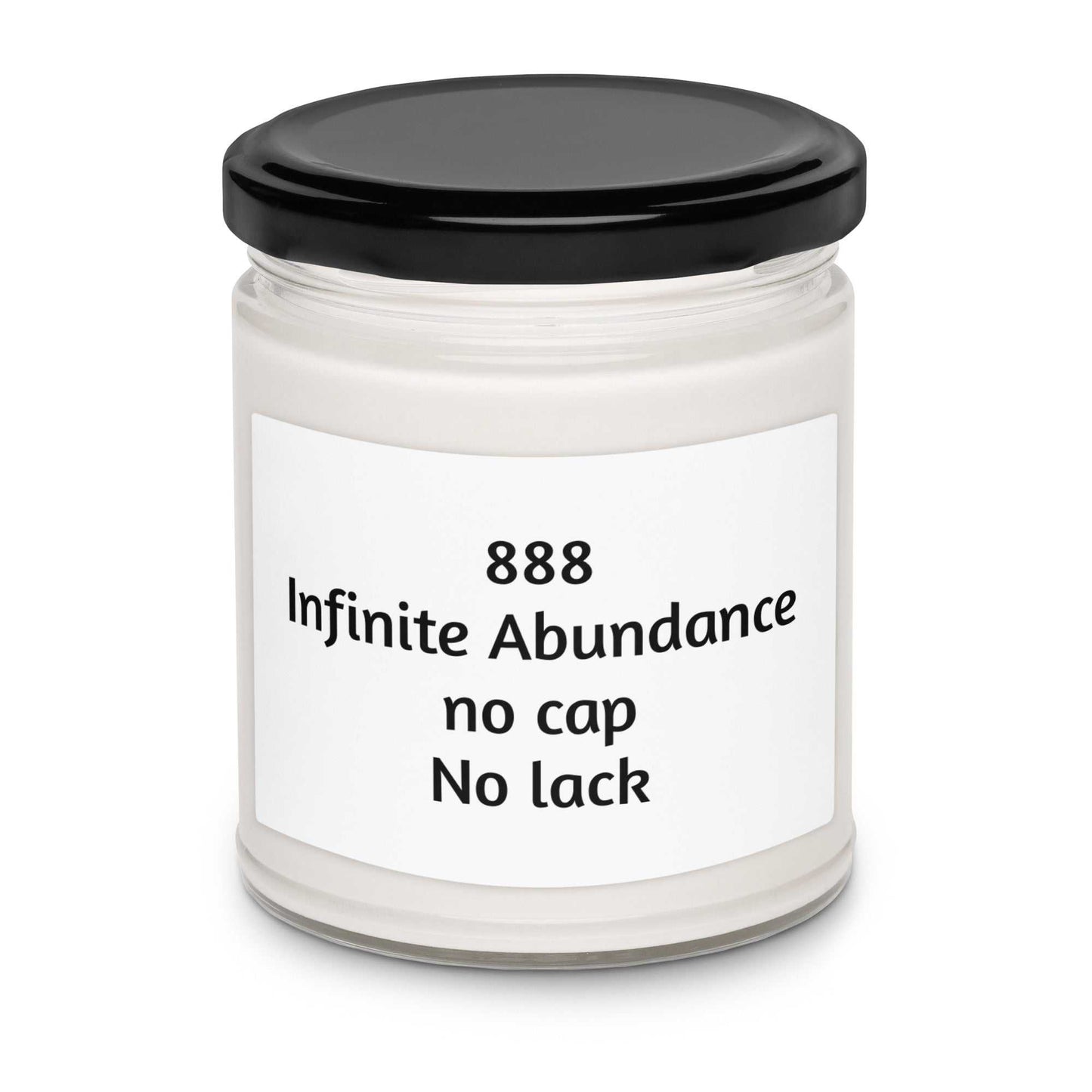 Scented soy candle in glass jar with calming fragrance for spiritual ambiance