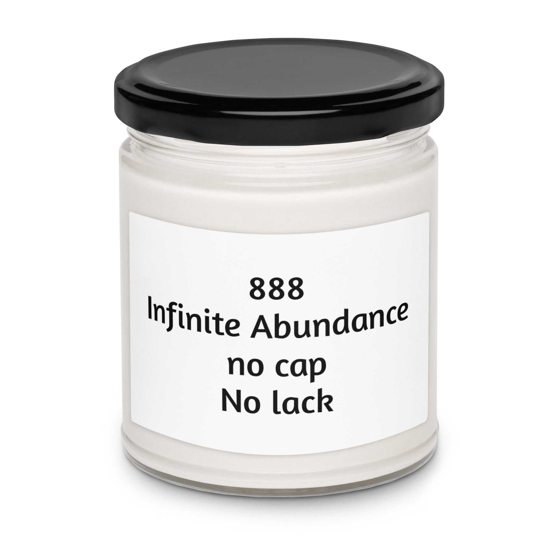 Scented soy candle in glass jar with calming fragrance for spiritual ambiance