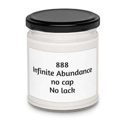 Scented soy candle in glass jar with calming fragrance for spiritual ambiance