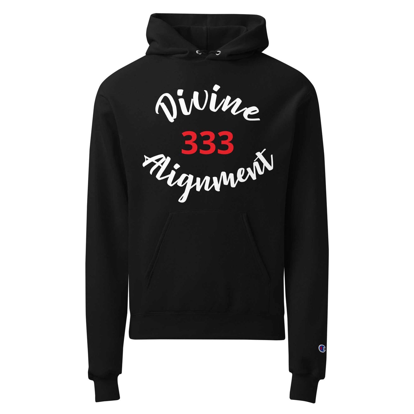 Unisex Champion hoodie in Light Steel with moisture-wicking Double Dry® technology and embroidered logo
