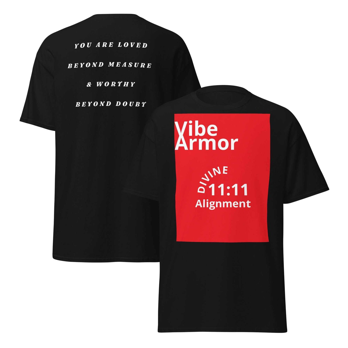 Unisex classic tee featuring 11:11 angel number for spiritual awakening and manifestation energy