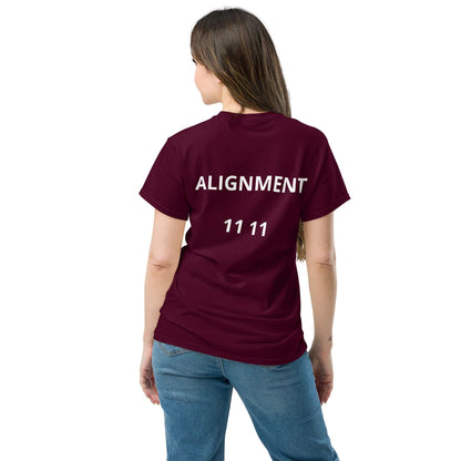 Unisex classic tee in premium cotton with clean lines and spiritual affirmation design