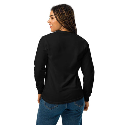 Garment-dyed heavyweight long-sleeve shirt in rich color, durable and soft, perfect for spiritual alignment and intentional living