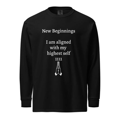 Garment-dyed heavyweight long-sleeve shirt in rich color for spiritual alignment and durability