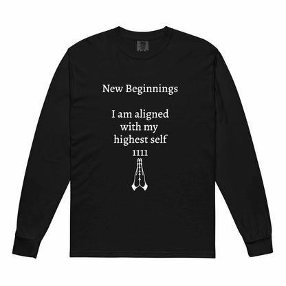 Garment-dyed heavyweight long-sleeve spiritual shirt in rich color for intentional living and durability