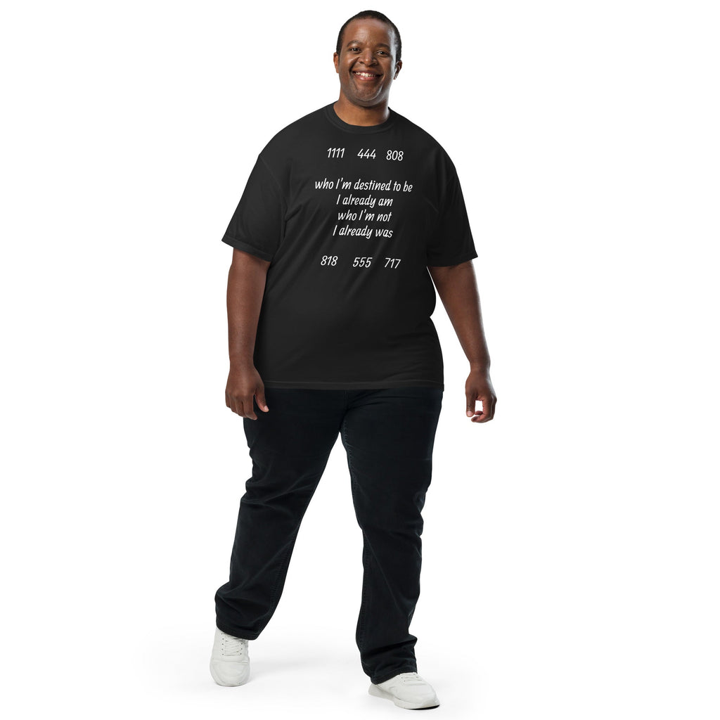 Unisex garment-dyed Alignment Protocol Tee featuring Frequency Series numbers and spiritual declarations in bold text
