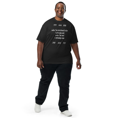 Unisex garment-dyed Alignment Protocol Tee featuring Frequency Series numbers and spiritual declarations in bold text