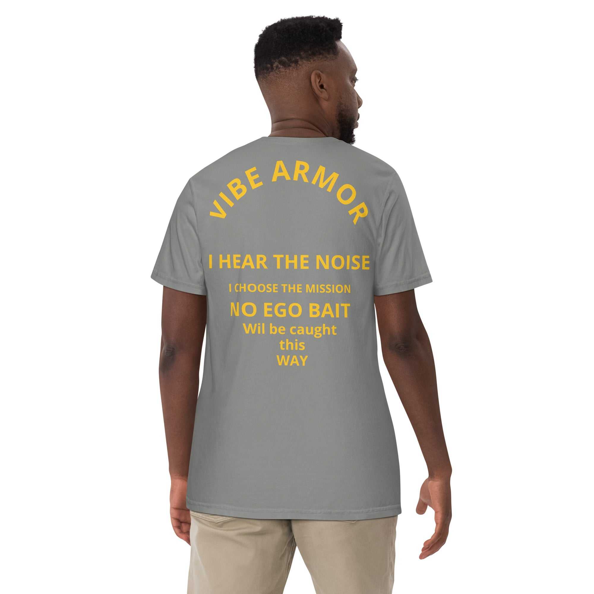 Unisex garment-dyed heavyweight spiritual t-shirt made from 100% ring-spun cotton with relaxed fit and durable double-needle stitching