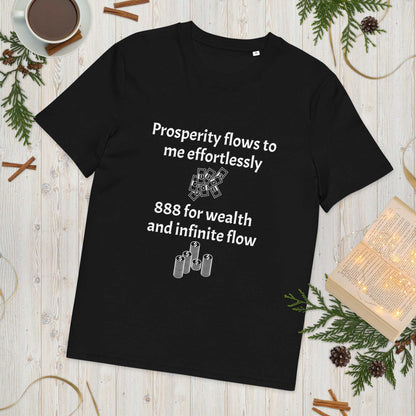 Unisex organic cotton t-shirt with spiritual design for divine protection and angel energy