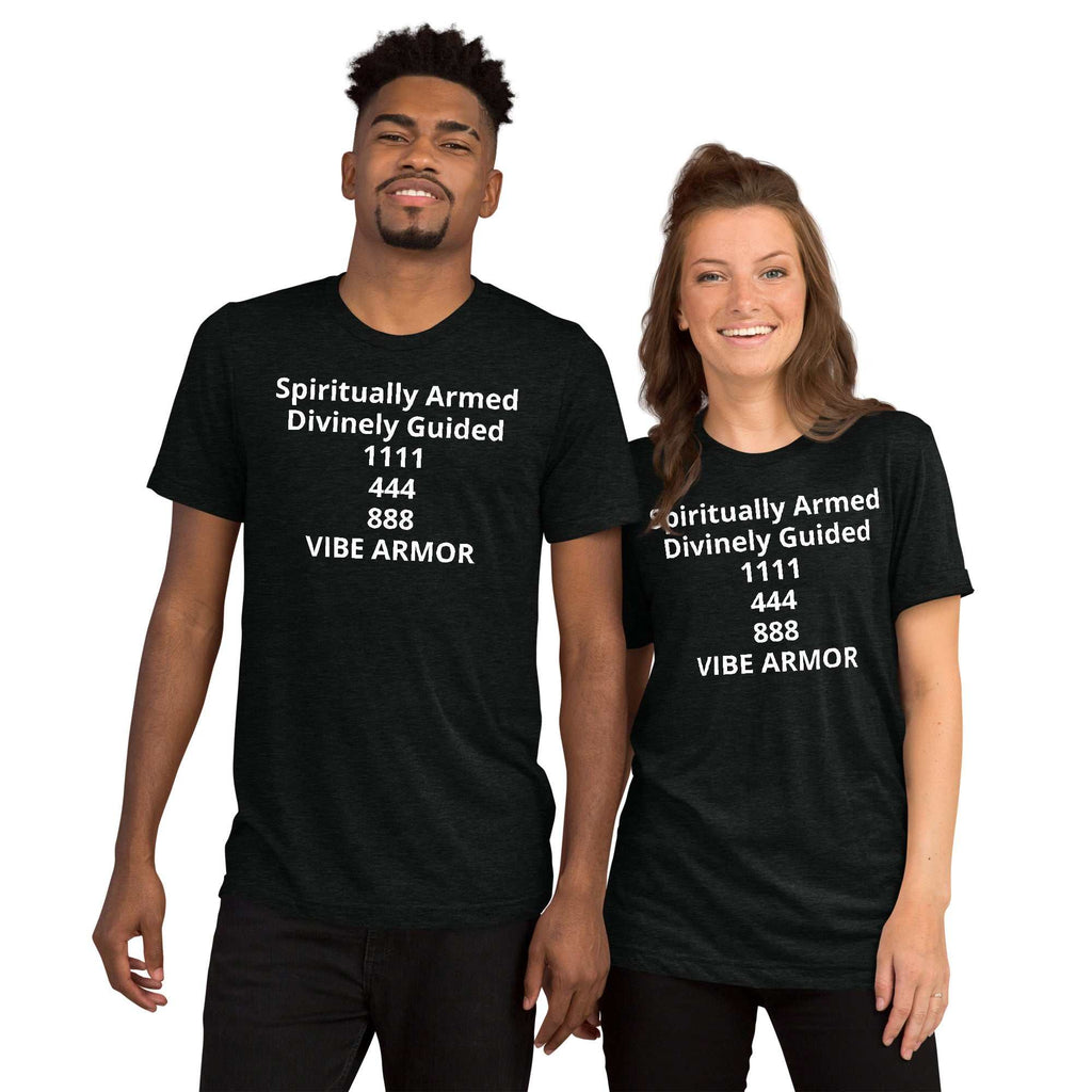 Performance spiritual short sleeve t-shirt with minimalist design for active angel number vibe and daily wear