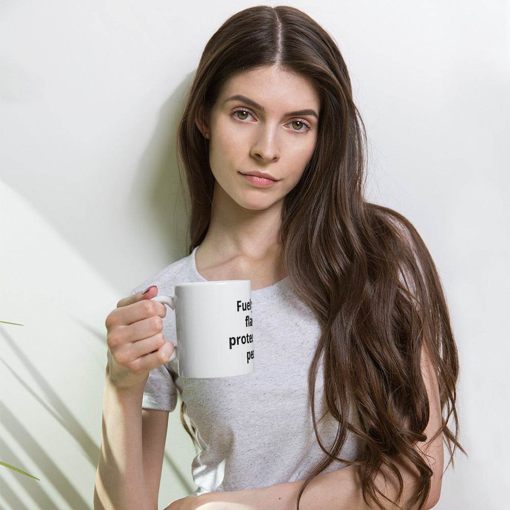 White glossy ceramic mug with affirmation message, microwave and dishwasher safe