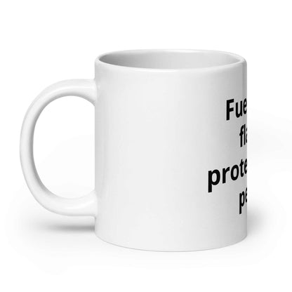 White glossy ceramic affirmation mug with motivational design for coffee and tea